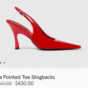 Stella McCartney Red Pointed Toe Slingbacks